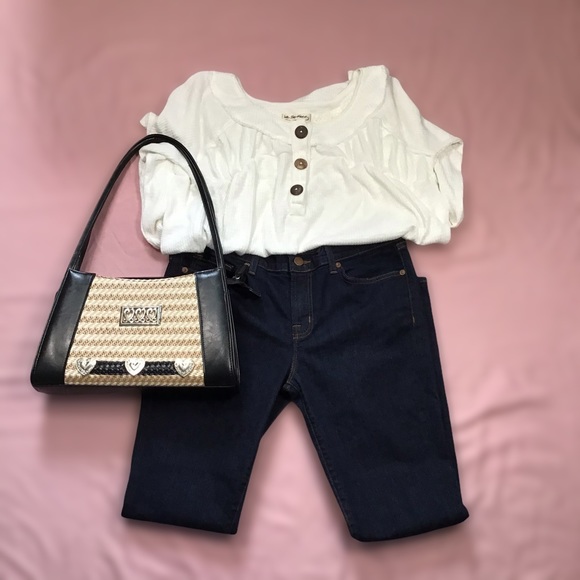 NWOT Ivory Waffle Knit Henley Swing Top Size M - Picture 7 of 7